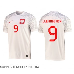 Polen Robert Lewandowski #9 Hemma Matchtröja VM 2022 Kortärmad